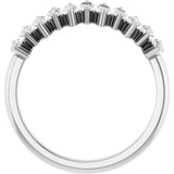 Platinum Marquise Natural Diamond Scattered Anniversary Band – 3/4–1 3/8 CTW - view 2