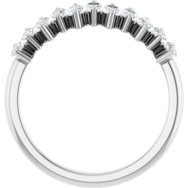Platinum Marquise Lab-Grown Diamond Scattered Anniversary Band – 3/4–1 3/8 CTW - view 2