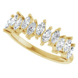 14K Gold Marquise Lab-Grown Diamond Scattered Anniversary Band – 3/4–1 3/8 CTW - Yellow Gold - view 5