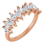 14K Gold Marquise Lab-Grown Diamond Scattered Anniversary Band – 3/4–1 3/8 CTW - Rose Gold
