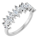 14K Gold Marquise Natural Diamond Scattered Anniversary Band – 3/4–1 3/8 CTW - White Gold