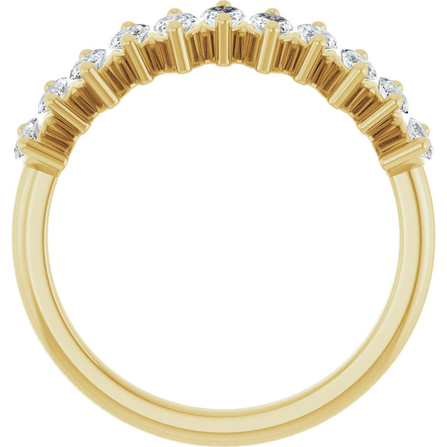 14K Gold Marquise Lab-Grown Diamond Scattered Anniversary Band – 3/4–1 3/8 CTW - Yellow Gold - view 2