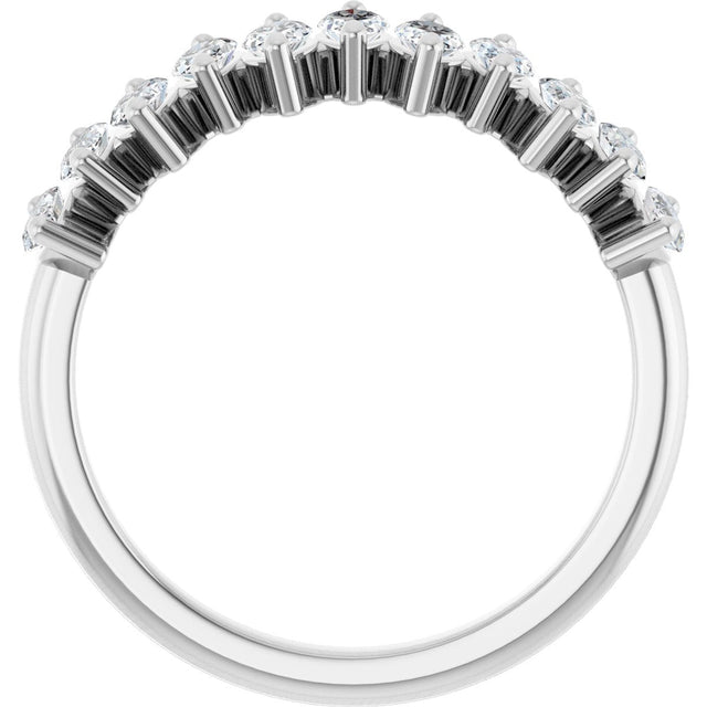 Platinum Marquise Lab-Grown Diamond Scattered Anniversary Band – 3/4–1 3/8 CTW - view 2