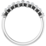 Platinum Marquise Natural Diamond Scattered Anniversary Band – 3/4–1 3/8 CTW - view 2