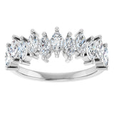 14K Gold Marquise Lab-Grown Diamond Scattered Anniversary Band – 3/4–1 3/8 CTW - White Gold - view 3