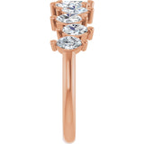 14K Gold Marquise Lab-Grown Diamond Scattered Anniversary Band – 3/4–1 3/8 CTW - Rose Gold - view 4