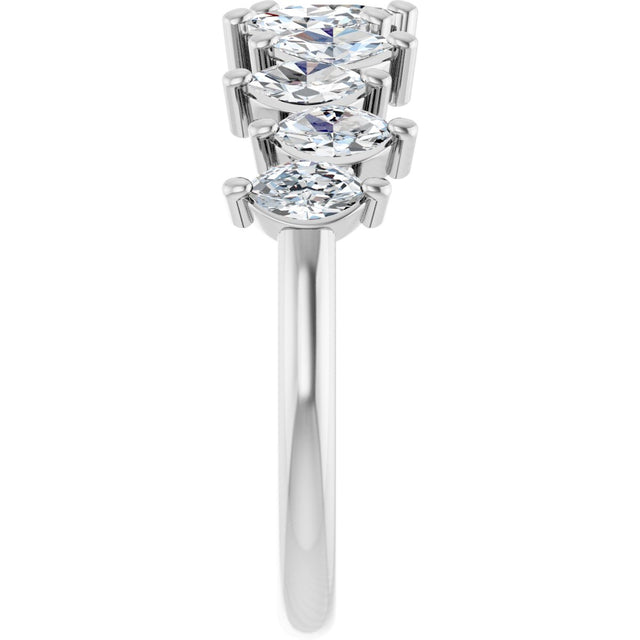 Platinum Marquise Lab-Grown Diamond Scattered Anniversary Band – 3/4–1 3/8 CTW - view 4