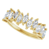 14K Gold Marquise Lab-Grown Diamond Scattered Anniversary Band – 3/4–1 3/8 CTW - Yellow Gold - view 5