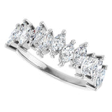 Platinum Marquise Lab-Grown Diamond Scattered Anniversary Band – 3/4–1 3/8 CTW - view 5