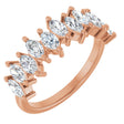 14K Gold Marquise Natural Diamond Scattered Anniversary Band – 3/4–1 3/8 CTW - Rose Gold