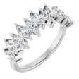 Platinum Marquise Lab-Grown Diamond Scattered Anniversary Band – 3/4–1 3/8 CTW