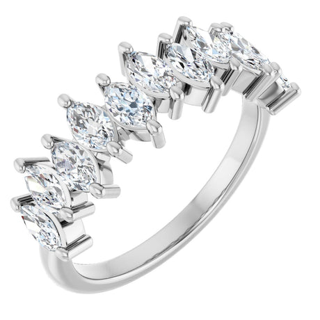 Platinum Marquise Lab-Grown Diamond Scattered Anniversary Band – 3/4–1 3/8 CTW
