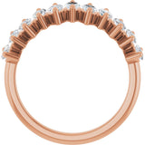 14K Gold Marquise Lab-Grown Diamond Scattered Anniversary Band – 3/4–1 3/8 CTW - Rose Gold - view 2