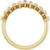 14K Gold Marquise Lab-Grown Diamond Scattered Anniversary Band – 3/4–1 3/8 CTW - Yellow Gold - view 2