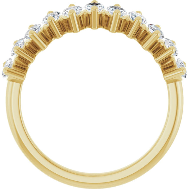 14K Gold Marquise Lab-Grown Diamond Scattered Anniversary Band – 3/4–1 3/8 CTW - Yellow Gold - view 2