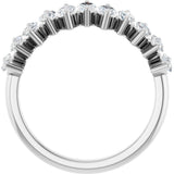 Platinum Marquise Natural Diamond Scattered Anniversary Band – 3/4–1 3/8 CTW - view 2