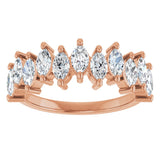 14K Gold Marquise Lab-Grown Diamond Scattered Anniversary Band – 3/4–1 3/8 CTW - Rose Gold - view 3