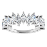Platinum Marquise Natural Diamond Scattered Anniversary Band – 3/4–1 3/8 CTW - view 3