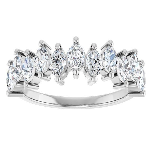 Platinum Marquise Lab-Grown Diamond Scattered Anniversary Band – 3/4–1 3/8 CTW - view 3