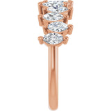 14K Gold Marquise Lab-Grown Diamond Scattered Anniversary Band – 3/4–1 3/8 CTW - Rose Gold - view 4