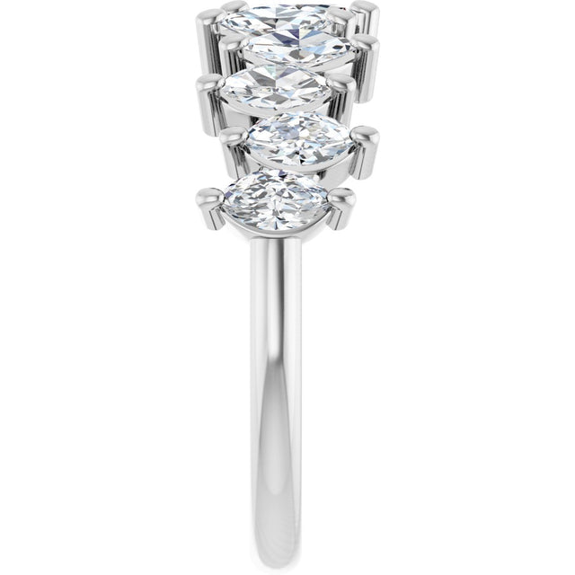 Platinum Marquise Lab-Grown Diamond Scattered Anniversary Band – 3/4–1 3/8 CTW - view 4