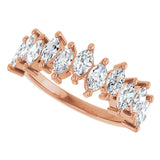14K Gold Marquise Lab-Grown Diamond Scattered Anniversary Band – 3/4–1 3/8 CTW - Rose Gold - view 5