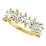 14K Gold Marquise Lab-Grown Diamond Scattered Anniversary Band – 3/4–1 3/8 CTW - Yellow Gold - view 5
