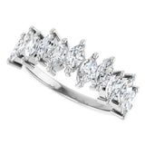 Platinum Marquise Lab-Grown Diamond Scattered Anniversary Band – 3/4–1 3/8 CTW - view 5
