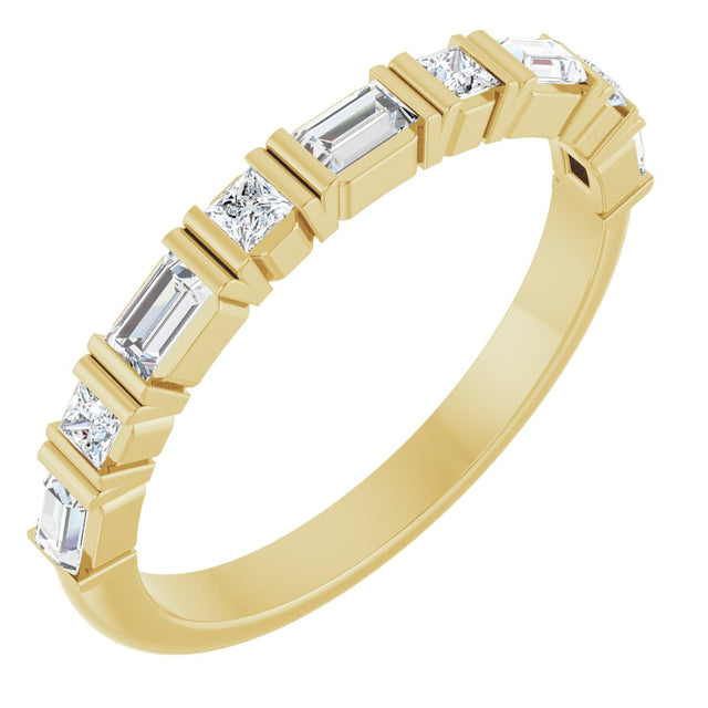 14K Gold Straight Baguette Lab-Grown Diamond Channel-Set Anniversary Band – 1/2 CTW - Yellow Gold