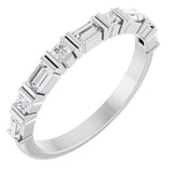 14K Gold Straight Baguette Natural Diamond Channel-Set Anniversary Band – 3/8 CTW - White Gold