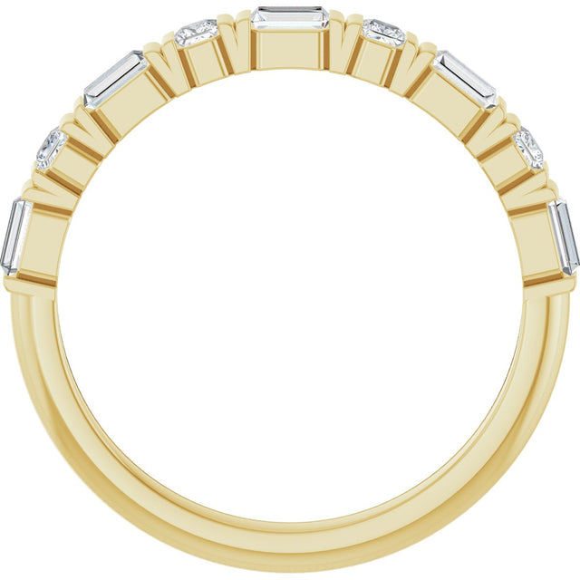 14K Gold Straight Baguette Lab-Grown Diamond Channel-Set Anniversary Band – 1/2 CTW - Yellow Gold - view 2