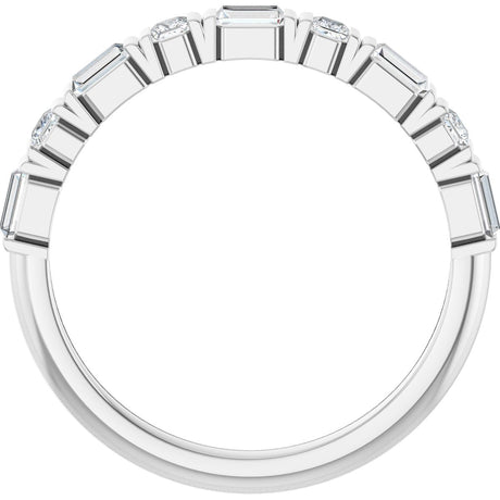 Platinum Straight Baguette Lab-Grown Diamond Channel-Set Anniversary Band – 1/2 CTW - view 2