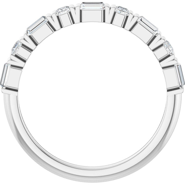 Platinum Straight Baguette Lab-Grown Diamond Channel-Set Anniversary Band – 1/2 CTW - view 2
