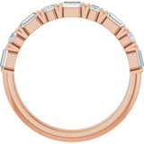 14K Gold Straight Baguette Lab-Grown Diamond Channel-Set Anniversary Band – 1/2 CTW - Rose Gold - view 2