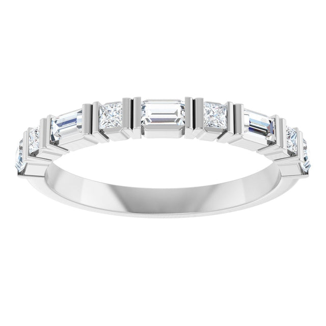 Platinum Straight Baguette Lab-Grown Diamond Channel-Set Anniversary Band – 1/2 CTW - view 3