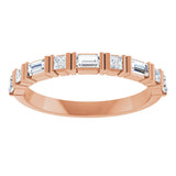 14K Gold Straight Baguette Natural Diamond Channel-Set Anniversary Band – 3/8 CTW - Rose Gold - view 3