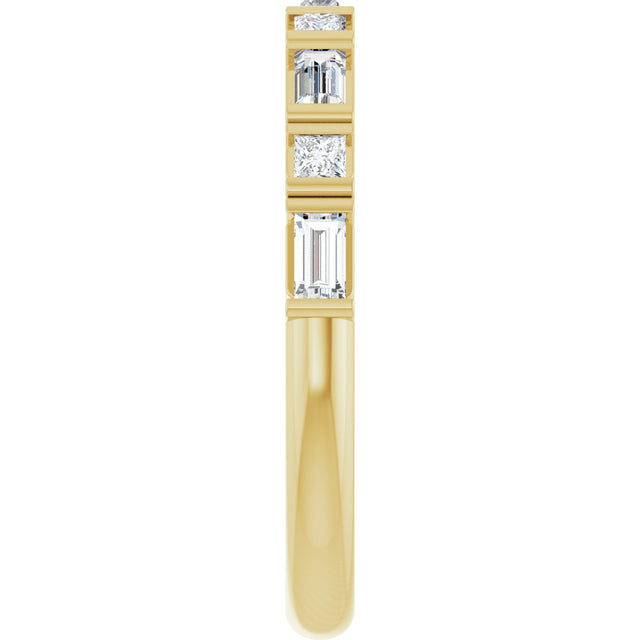 14K Gold Straight Baguette Lab-Grown Diamond Channel-Set Anniversary Band – 1/2 CTW - Yellow Gold - view 4