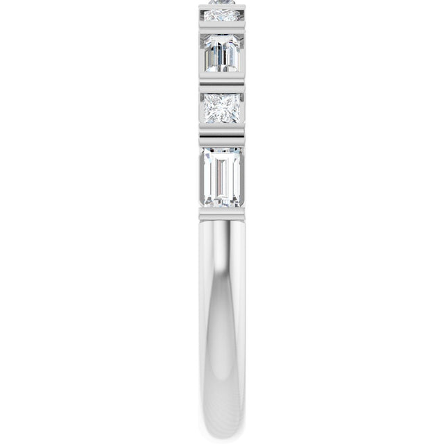 Platinum Straight Baguette Natural Diamond Channel-Set Anniversary Band – 3/8 CTW - view 4