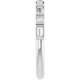 14K Gold Straight Baguette Lab-Grown Diamond Channel-Set Anniversary Band – 1/2 CTW - White Gold - view 4