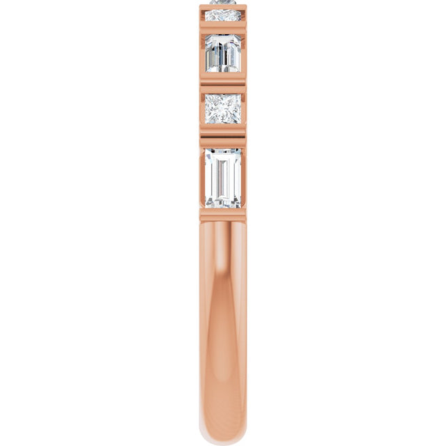 14K Gold Straight Baguette Lab-Grown Diamond Channel-Set Anniversary Band – 1/2 CTW - Rose Gold - view 4