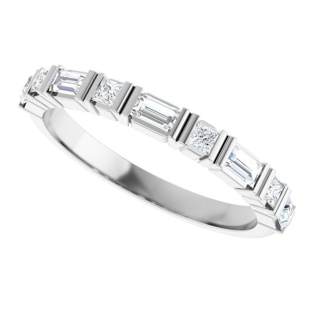 Platinum Straight Baguette Lab-Grown Diamond Channel-Set Anniversary Band – 1/2 CTW - view 5