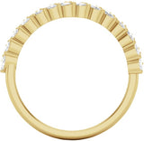 14K Gold Marquise Natural Diamond Double Row Anniversary Band – 7/8 CTW - Yellow Gold - view 2