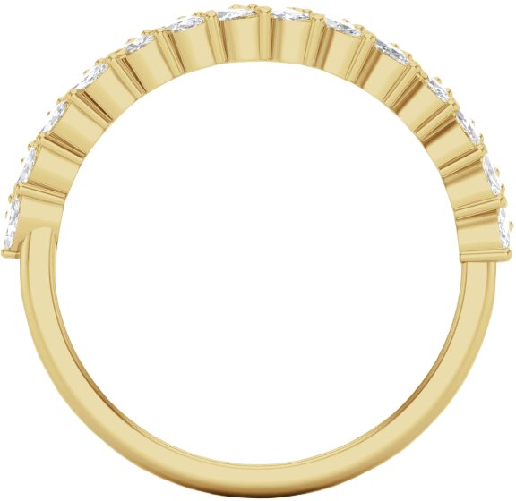 14K Gold Marquise Lab-Grown Diamond Double Row Anniversary Band – 3x1.5 mm Stones - Yellow Gold - view 2