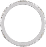 Platinum Round Natural Diamond Milgrain Eternity Band with Bead Blast Finish – 2 mm Stones - view 2