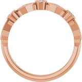 14K Gold Round Lab-Grown Diamond Three-Stone Anniversary Band – 1/8 CTW - Rose Gold - view 2