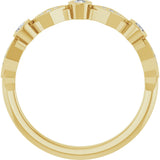 14K Gold Round Lab-Grown Diamond Three-Stone Anniversary Band – 1/8 CTW - Yellow Gold - view 2