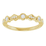 14K Gold Round Lab-Grown Diamond Three-Stone Anniversary Band – 1/8 CTW - Yellow Gold - view 3
