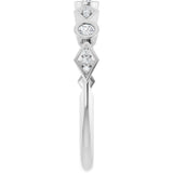 14K Gold Round Lab-Grown Diamond Three-Stone Anniversary Band – 1/8 CTW - White Gold - view 4