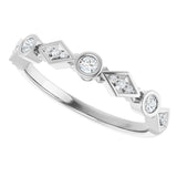 Platinum Round Lab-Grown Diamond Three-Stone Anniversary Band – 1/8 CTW - view 5