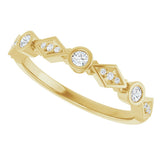 14K Gold Round Lab-Grown Diamond Three-Stone Anniversary Band – 1/8 CTW - Yellow Gold - view 5